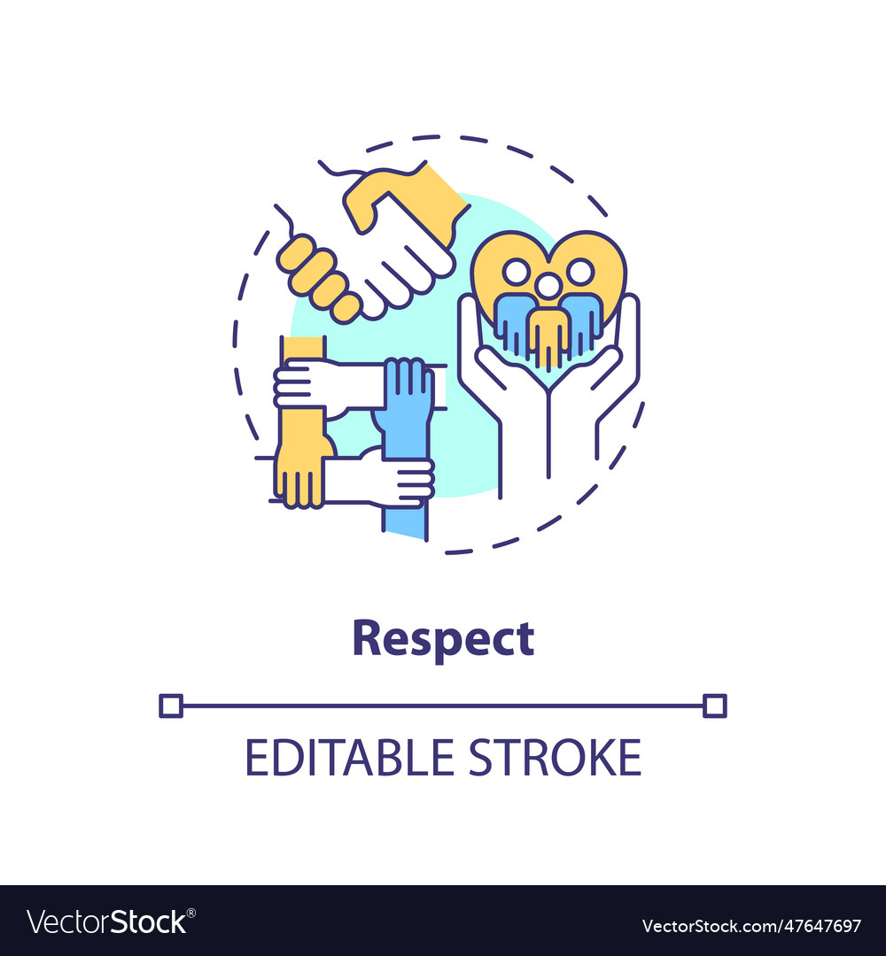 Respect concept icon Royalty Free Vector Image