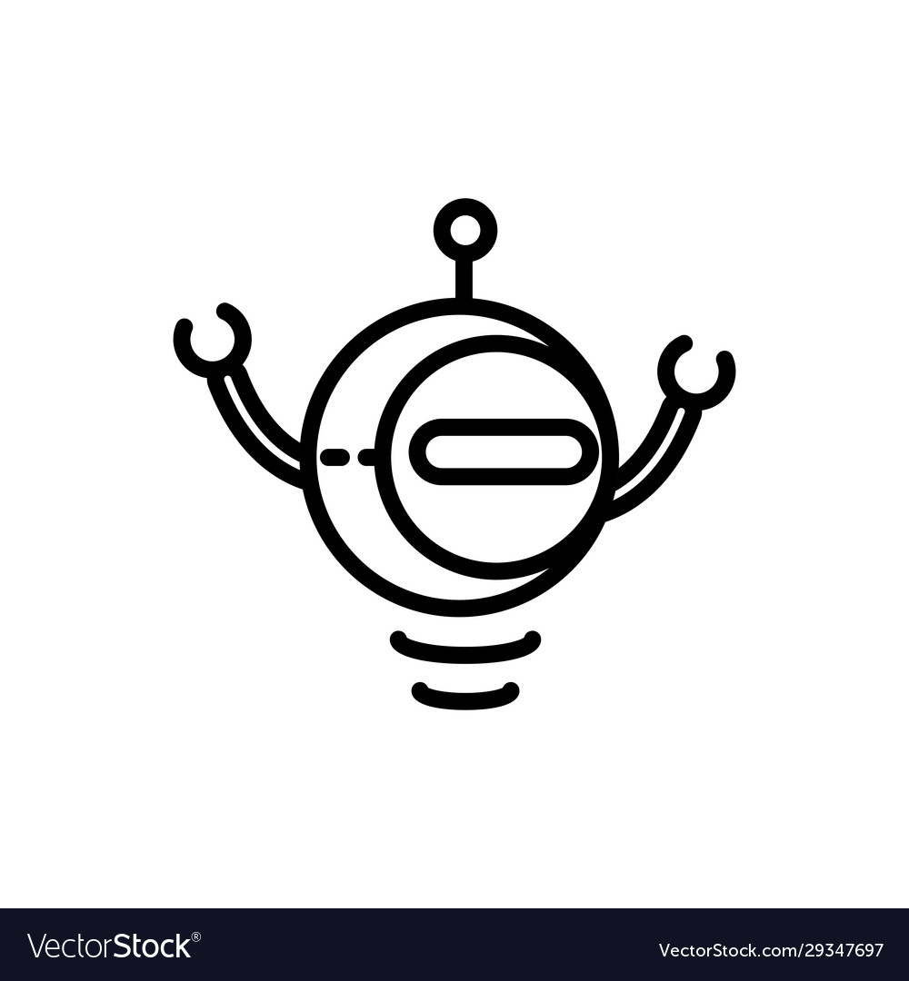 Round robot technology character artificial vector image Round robot technology character artificial