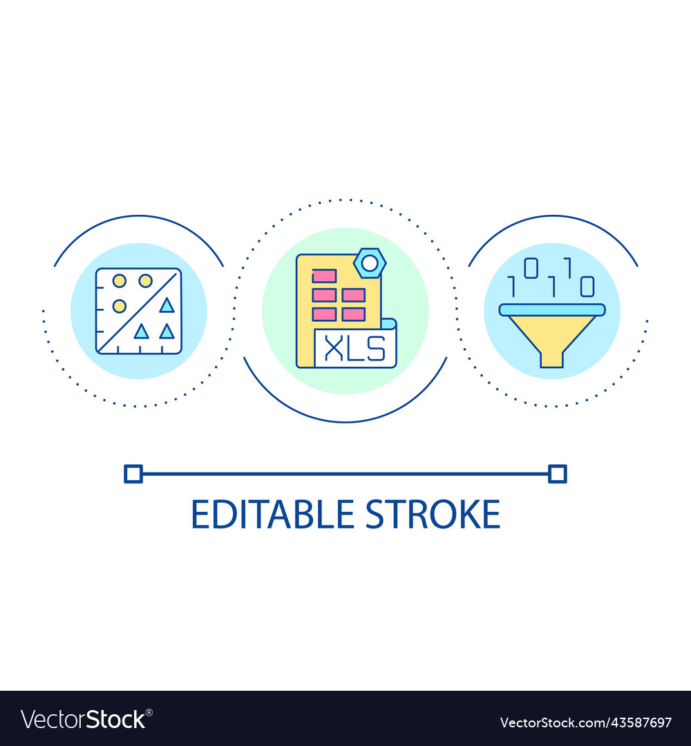 Spreadsheet course loop concept icon