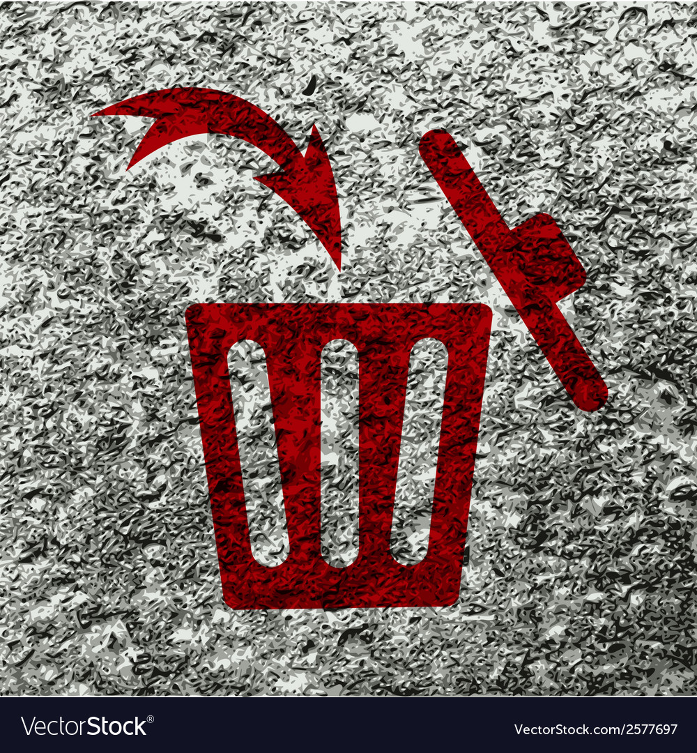 Trash bin flat modern web button and space