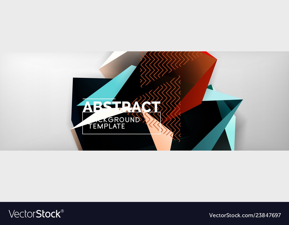 Triangular 3d geometric shapes composition