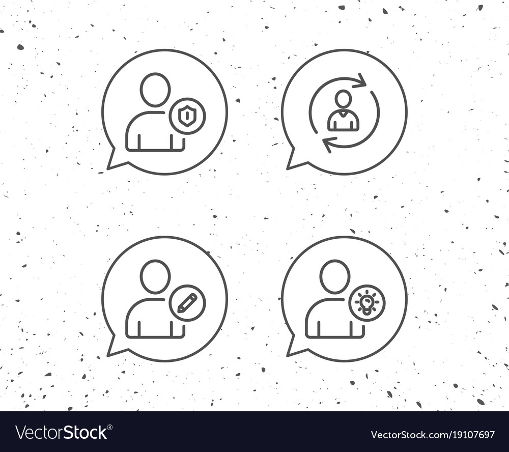 User edit profile and idea line icons