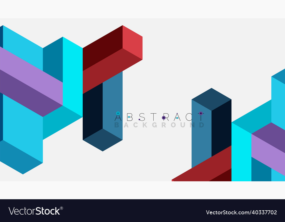 Abstract background 3d cubes cubic elements vector image Abstract background 3d cubes cubic elements