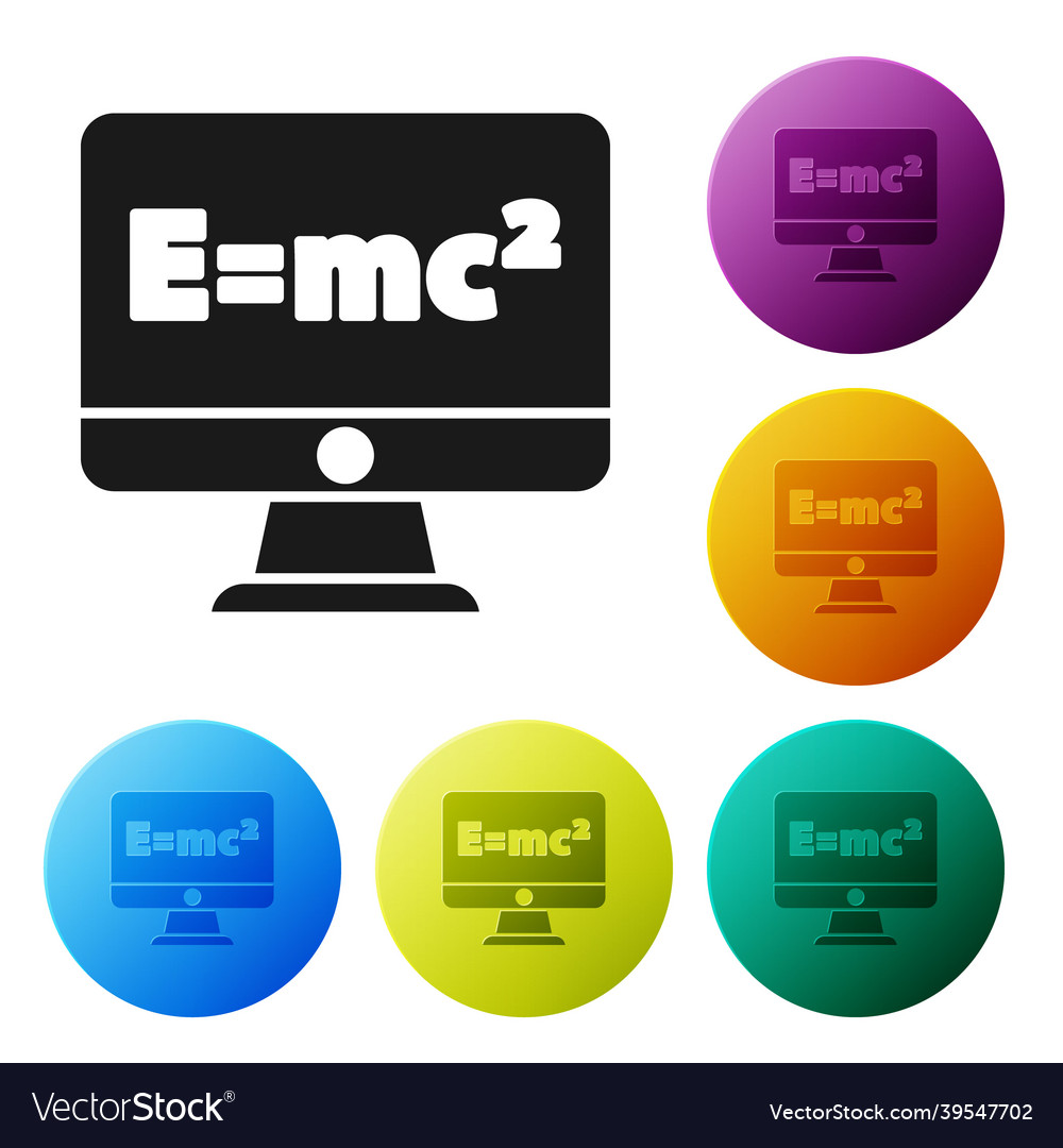 Black math system of equation solution on computer vector image Black math system of equation solution on computer