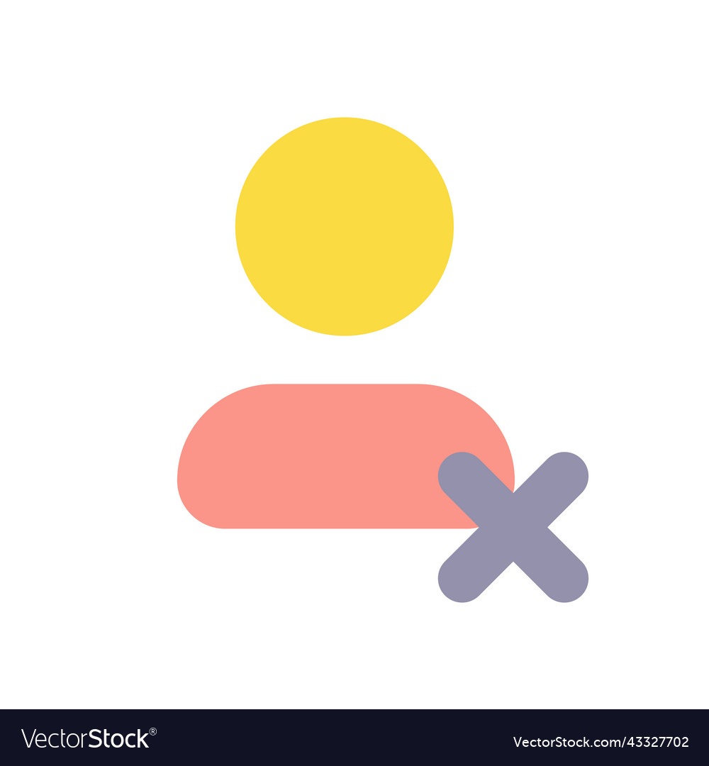 Delete contact flat color ui icon Vector Image Delete contact flat color ui icon