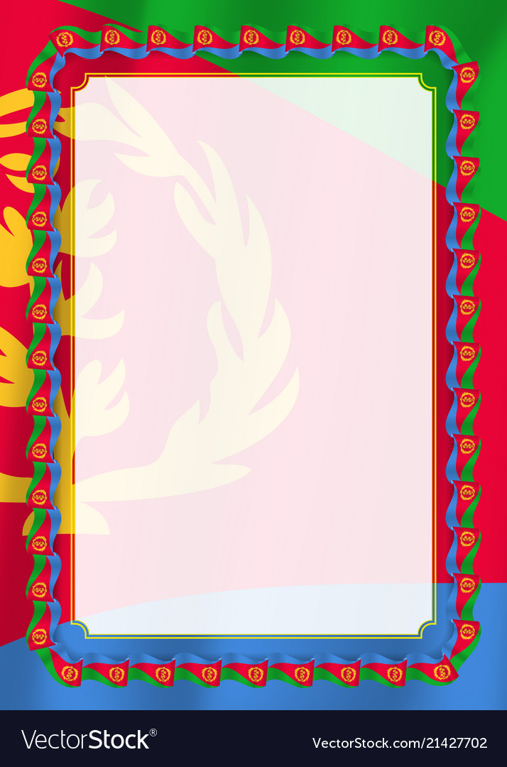 Frame and border of ribbon with eritrea flag Vector Image Frame and border of ribbon with eritrea flag