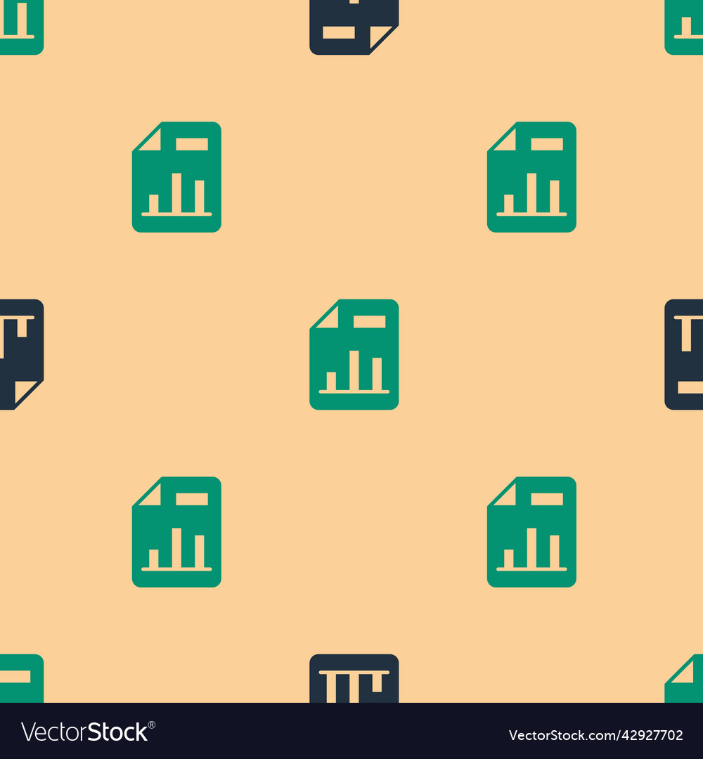 Green and black document with graph chart icon