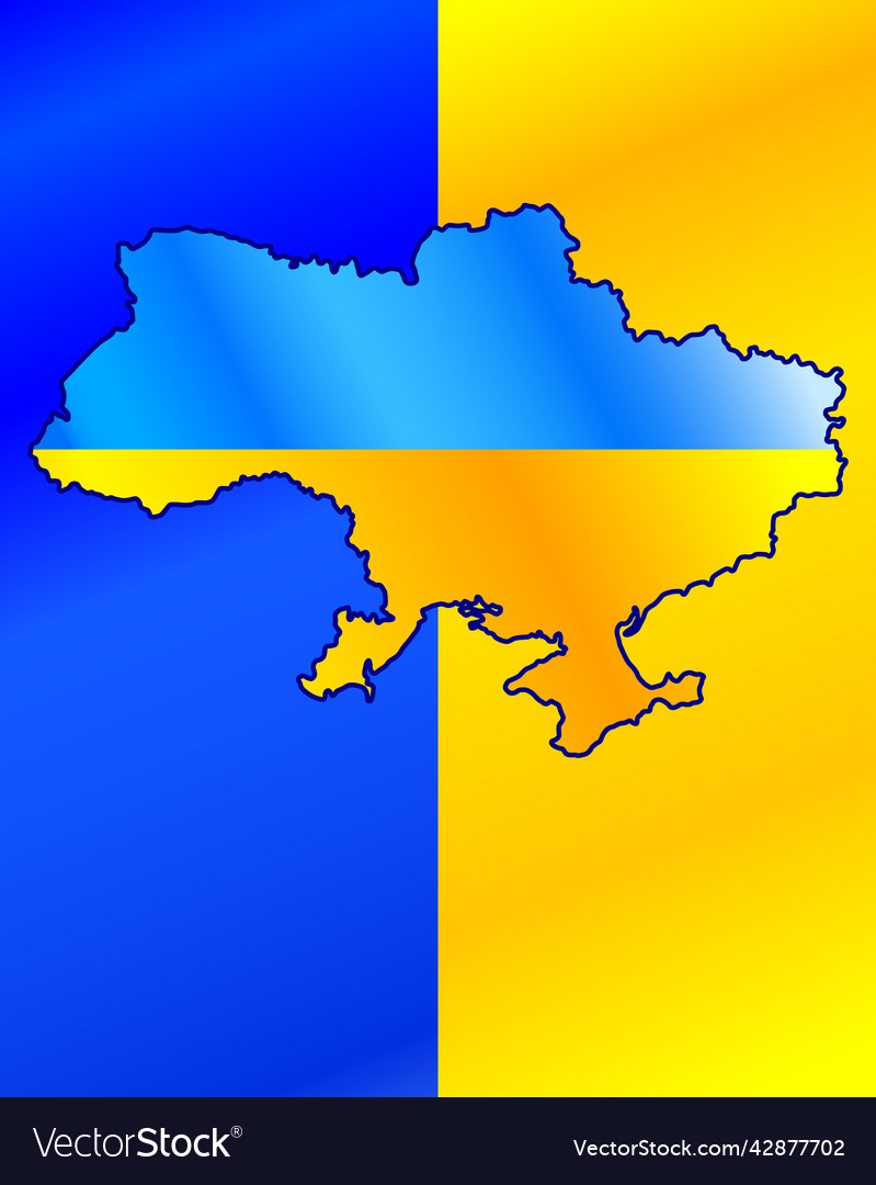 Map of ukraine and flag Royalty Free Vector Image