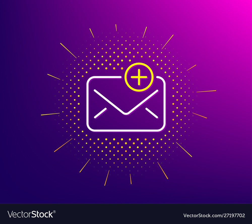 New mail line icon add message correspondence