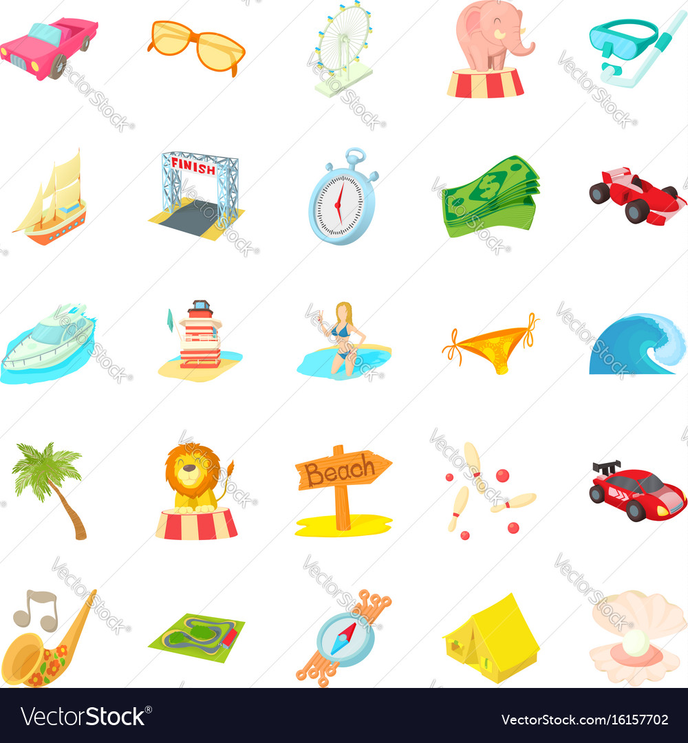 Persistence icons set cartoon style Royalty Free Vector