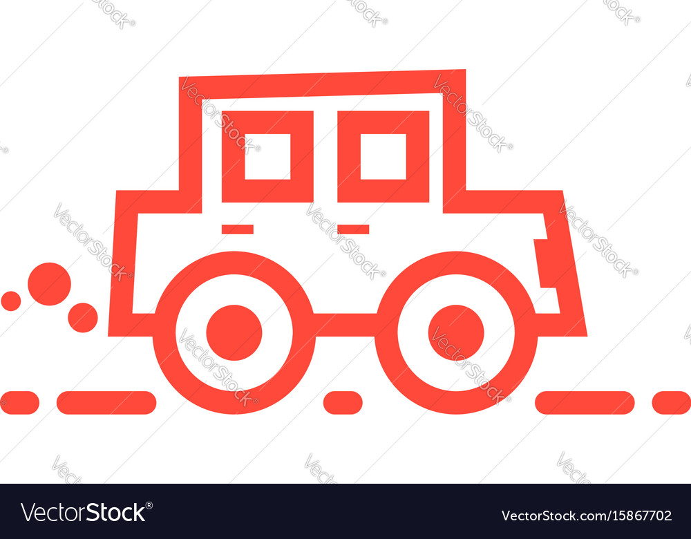 Red linear car icon