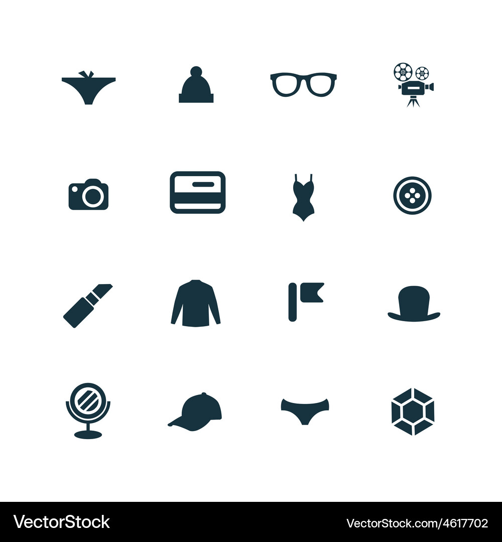 Set of accessories icons Royalty Free Vector Image