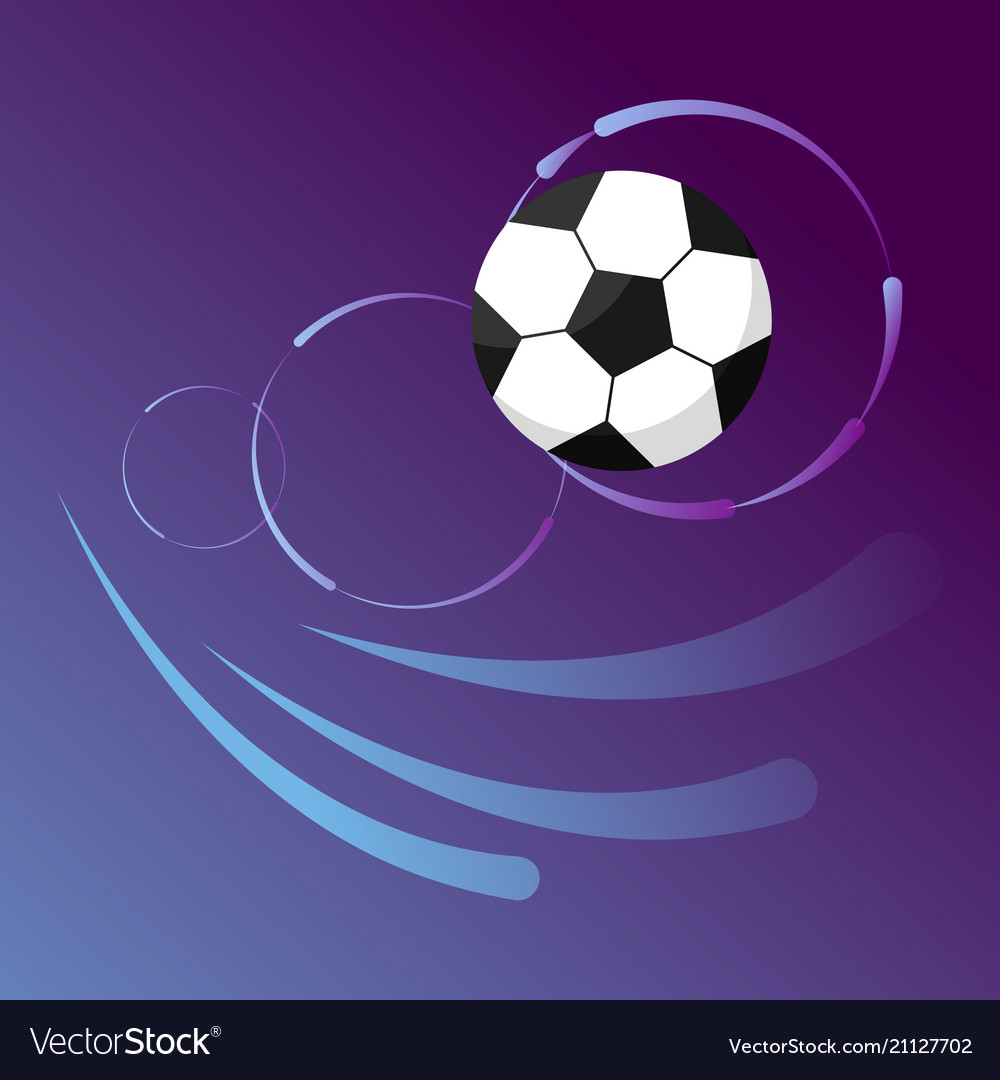 Soccer Ball In Goal Flight On Gradient Background Vector Image