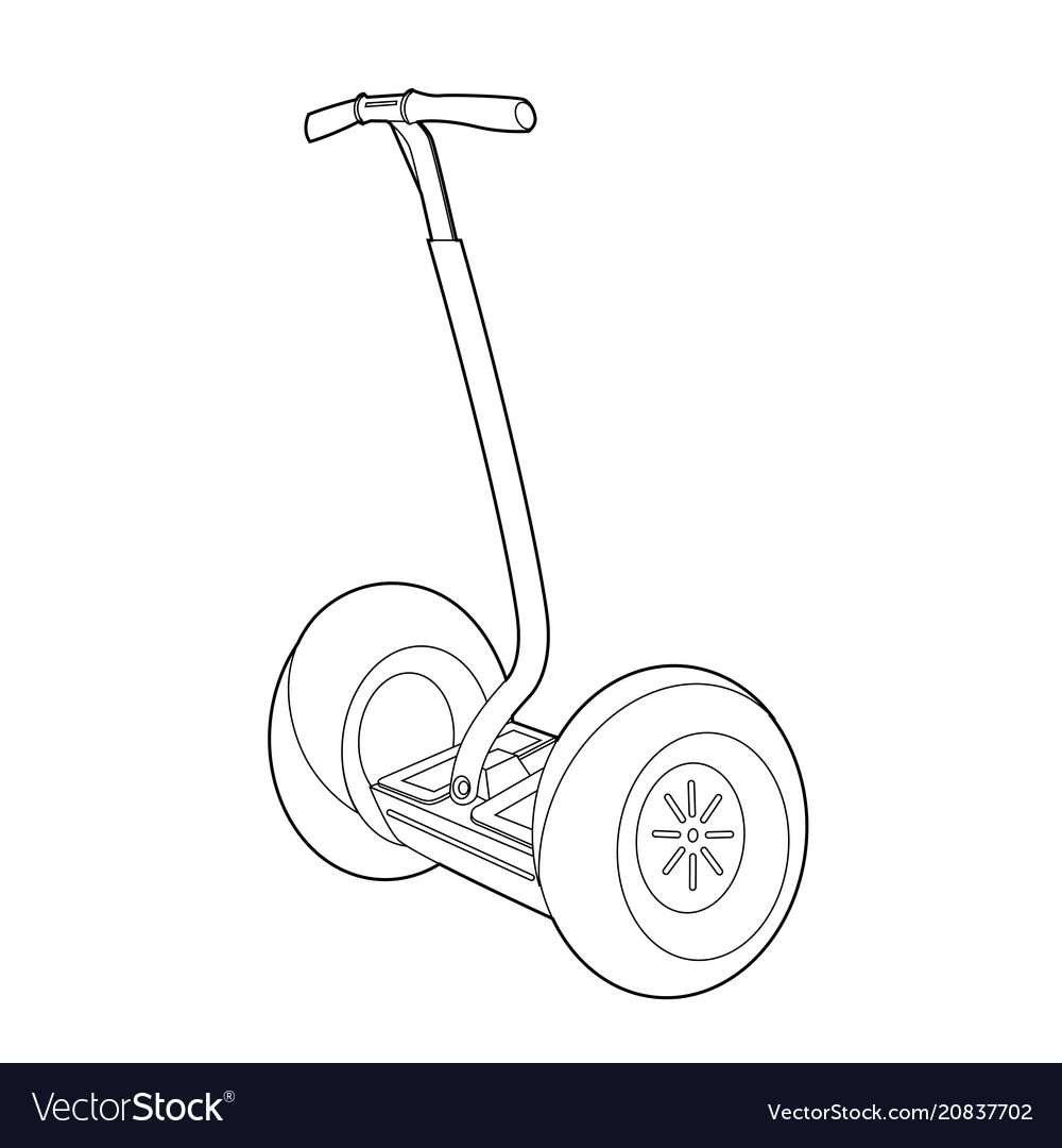 Two wheeled electric vehicle icon outline Vector Image