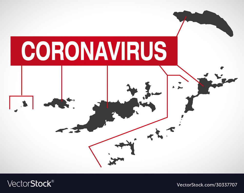 British virgin islands map with coronavirus Vector Image
