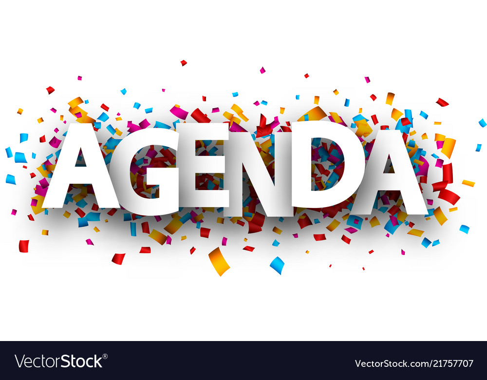 Colorful Agenda with Confetti Sign