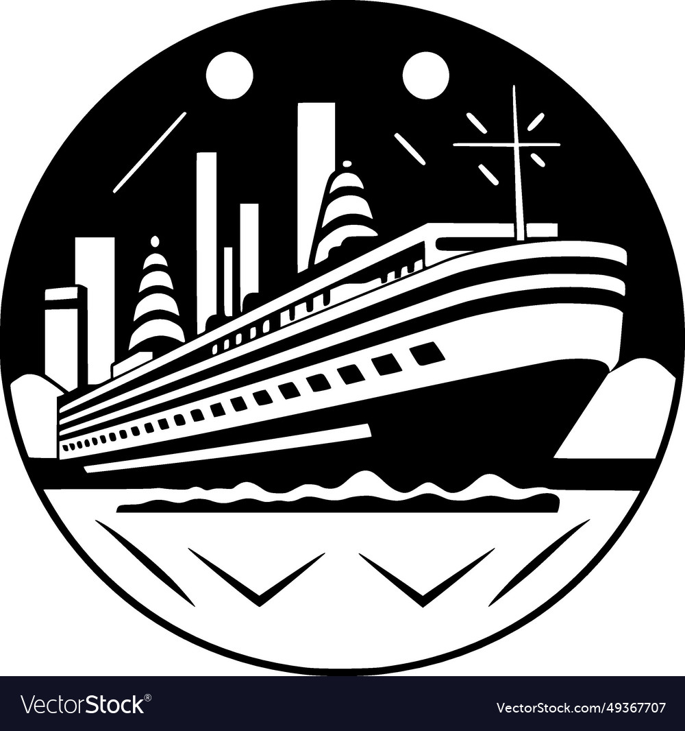 Cruise - minimalist and flat logo Royalty Free Vector Image