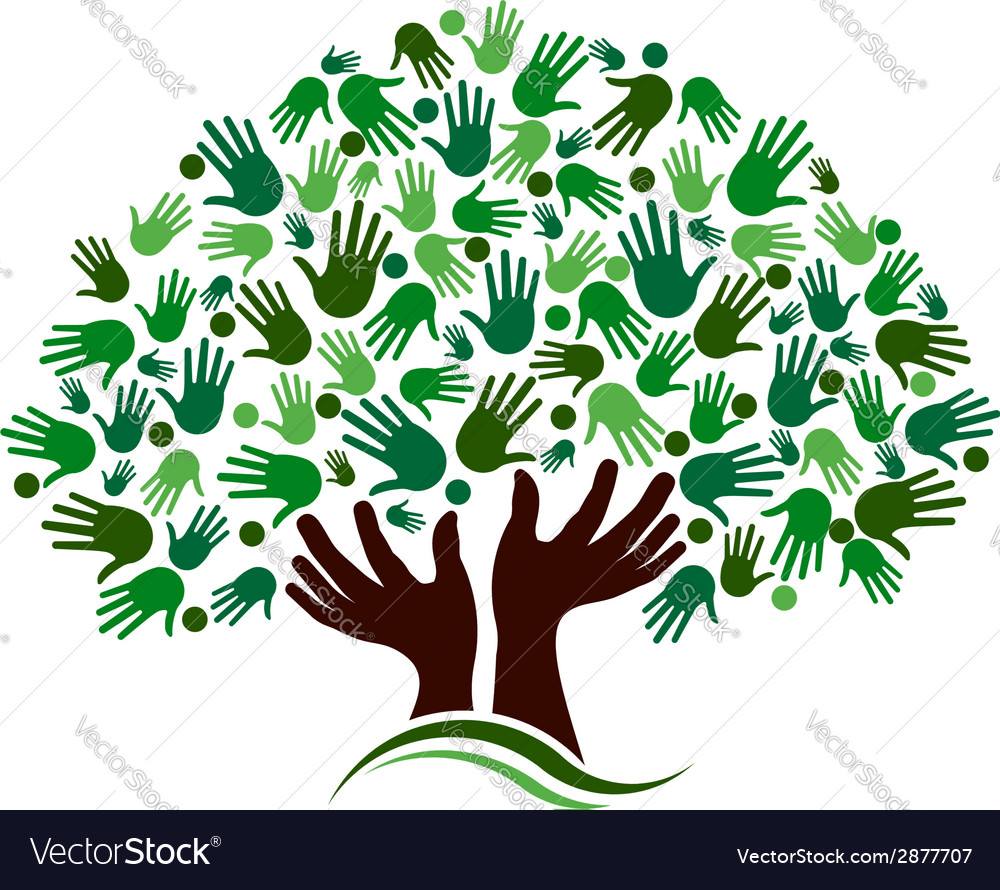 Friendship connection tree image Royalty Free Vector Image