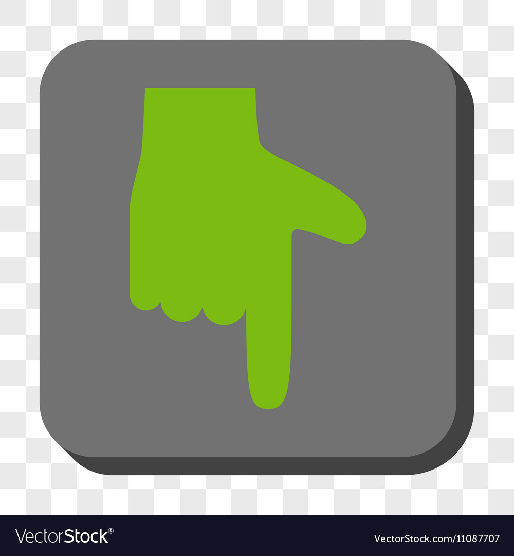 Hand pointer down rounded square button