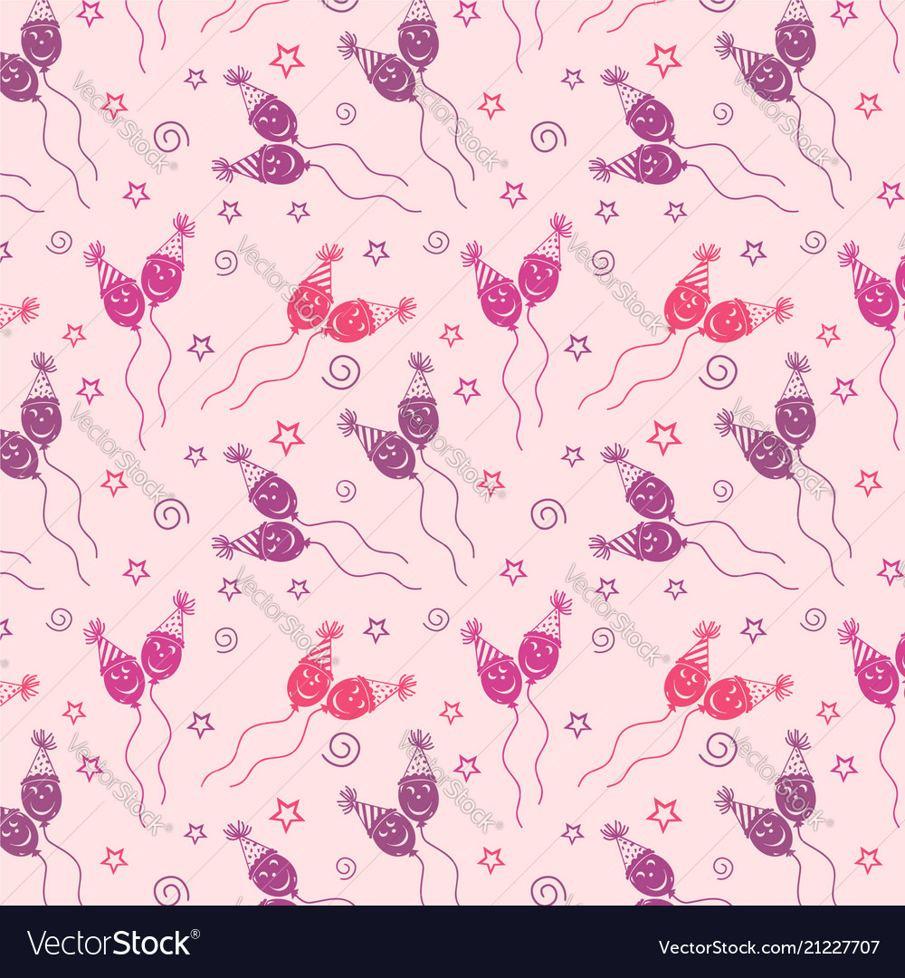 Happy birthday pattern background with purple