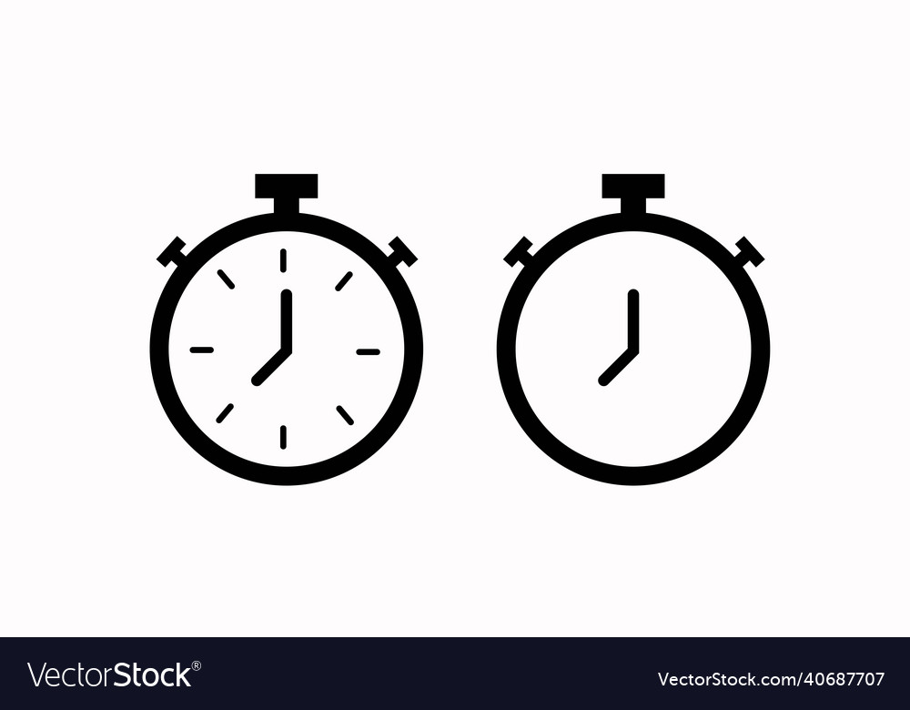 Isolated time and clock line icons