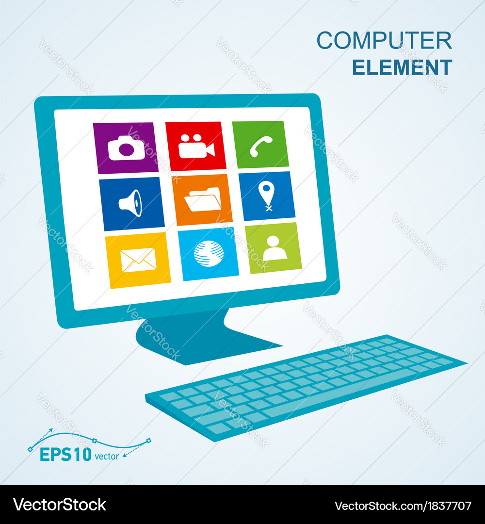 Keyboard computer display no effect Royalty Free Vector