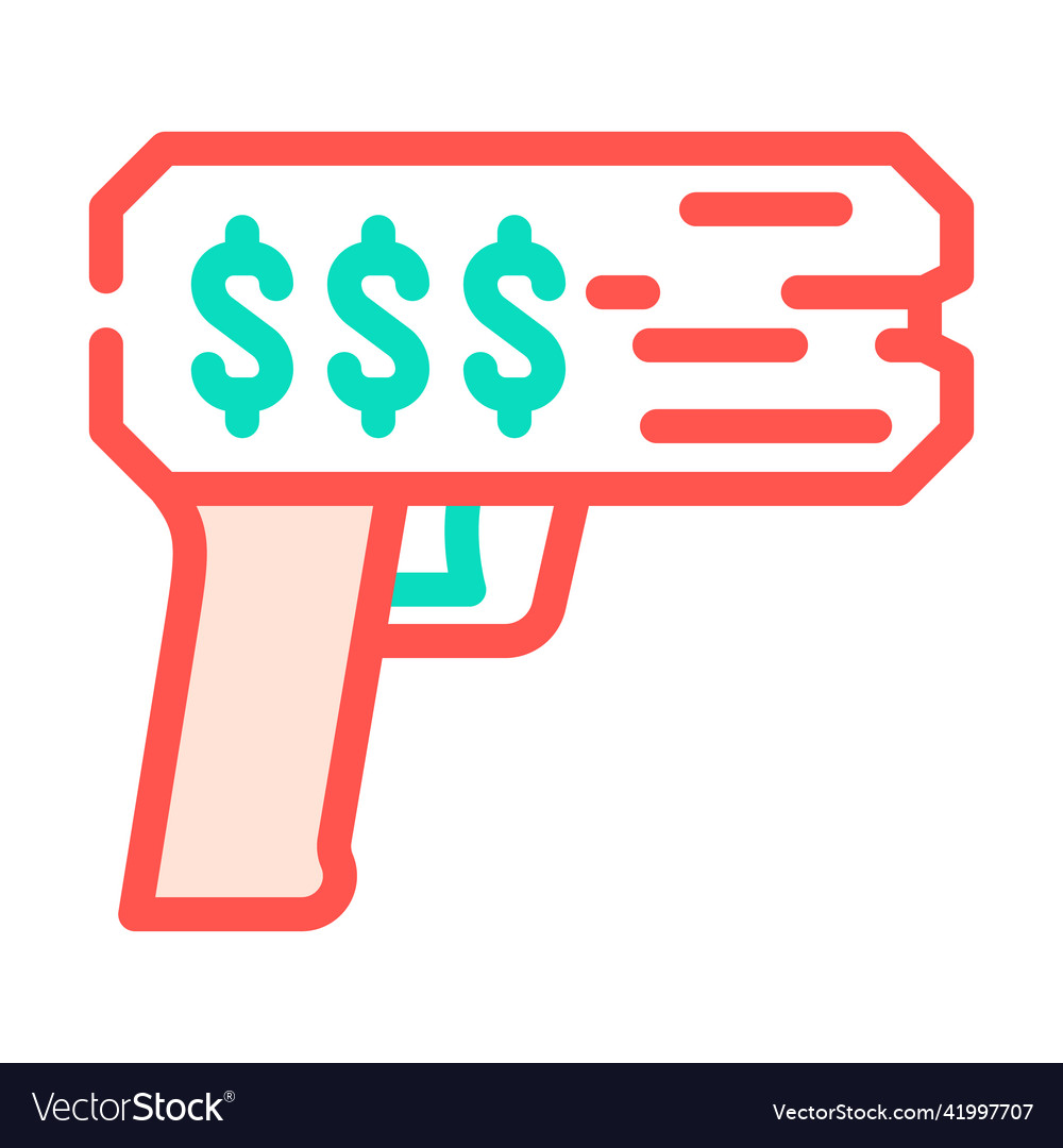 Money gun color icon