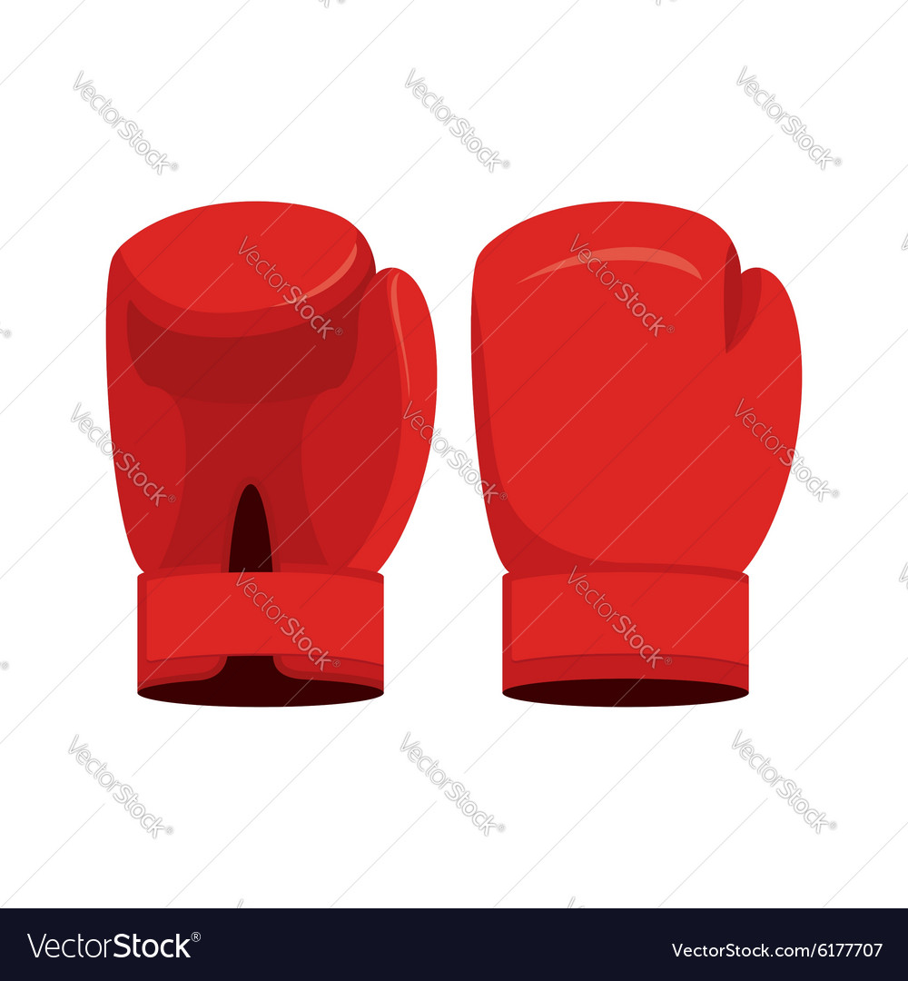 Red boxing gloves on a white background sports Vector Image