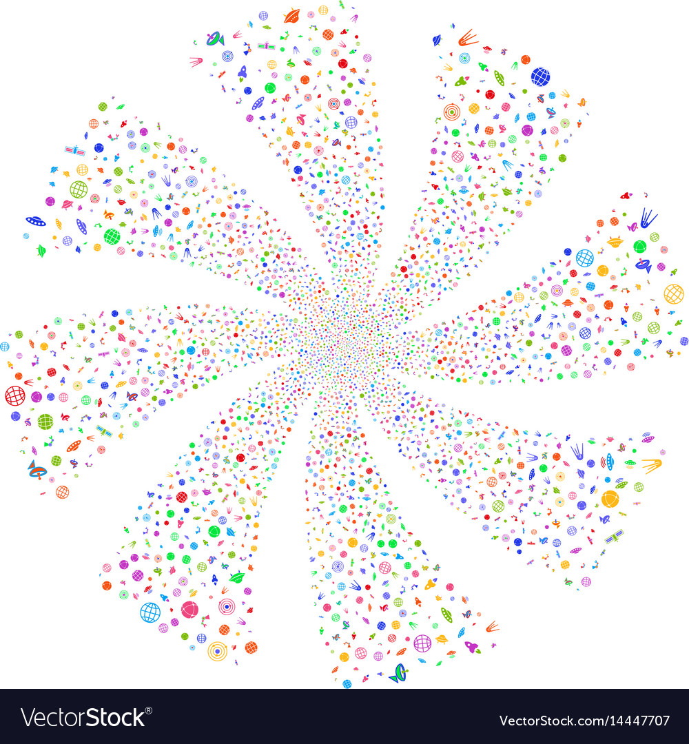 Raumtechnik Symbole Feuerwerk Wirbeldrehung