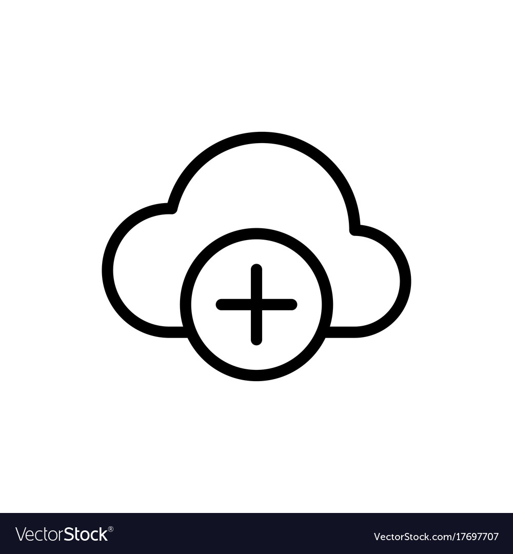 Thin line add to cloud icon
