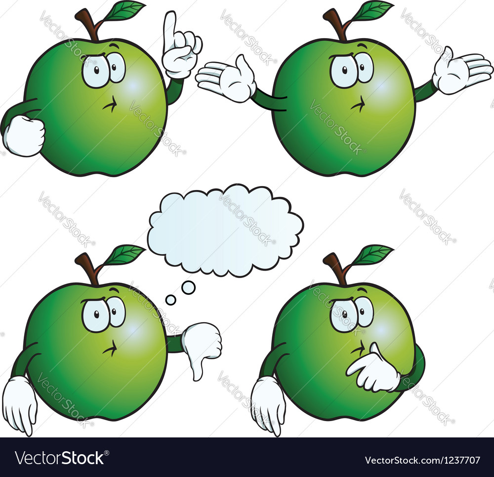 Thinking apple set Royalty Free Vector Image - VectorStock