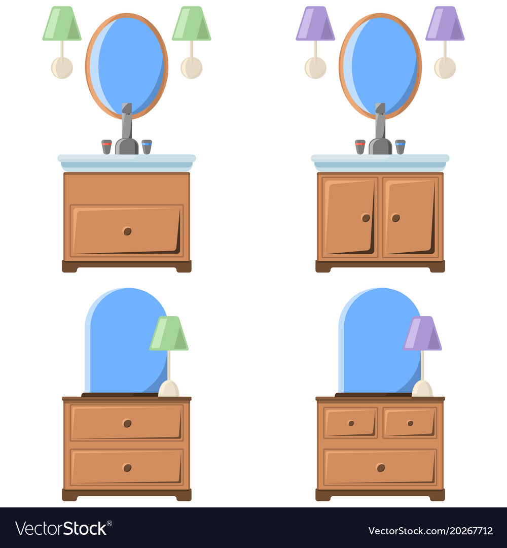 A drawing bedside table Royalty Free Vector Image