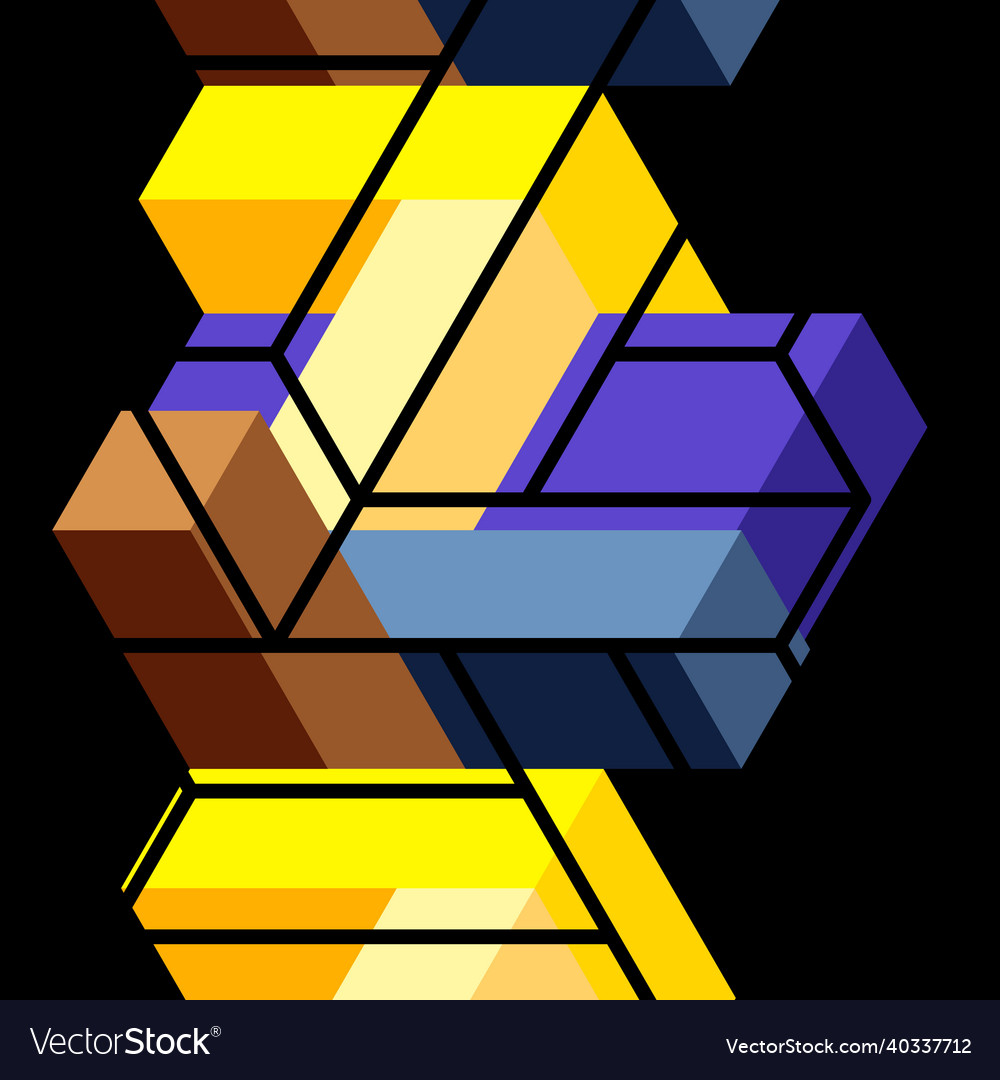 Abstract background 3d cubes cubic elements vector image Abstract background 3d cubes cubic elements