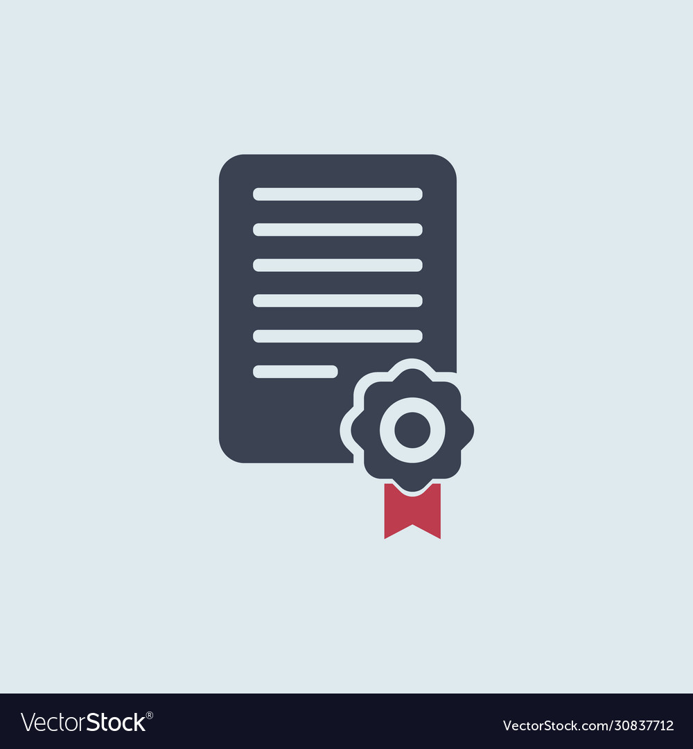 Certificate icon in flat style Royalty Free Vector Image