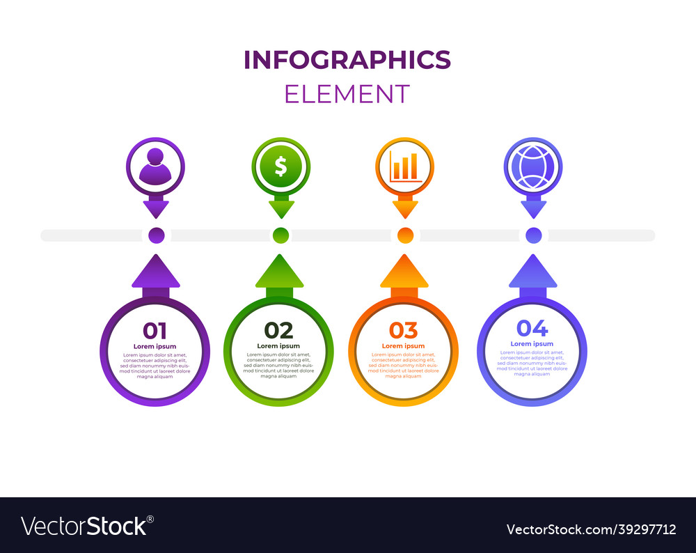 Circle gradient infographic design template vector image Circle gradient infographic design template
