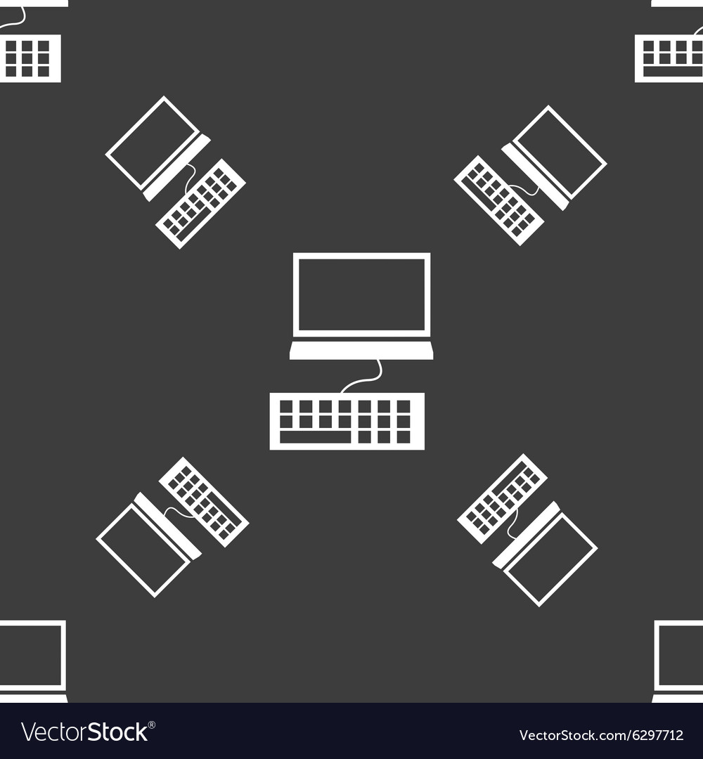 Computer monitor and keyboard icon seamless