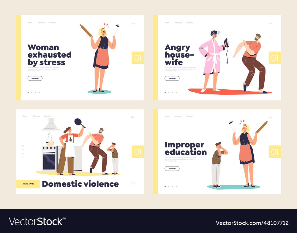 Domestic violence home kids harassment concept Vector Image