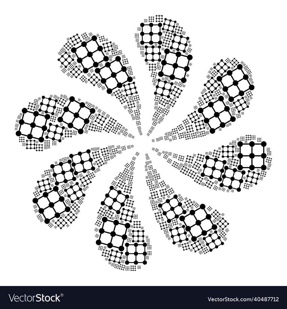 Grid nodes icon centrifugal fireworks vector image Grid nodes icon centrifugal fireworks