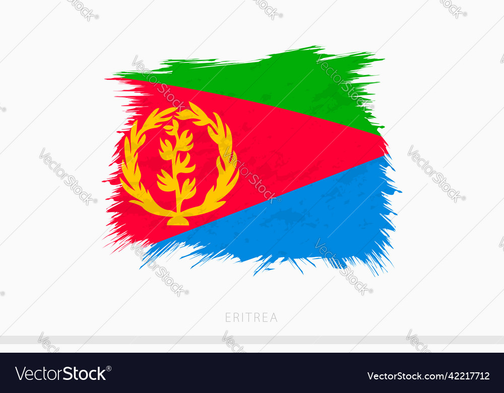 Grunge flag of eritrea abstract brushed