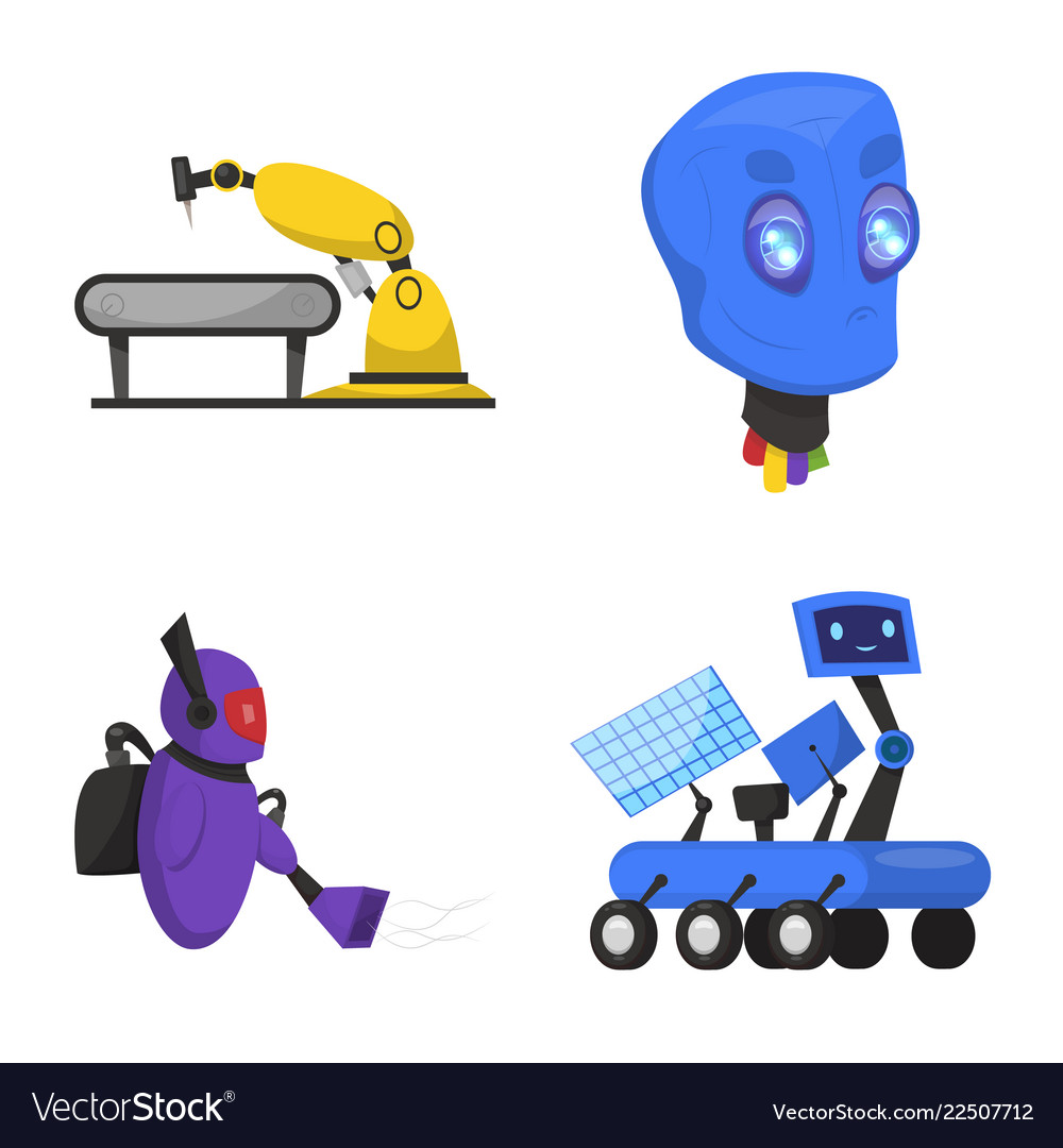 Isoliertes Objekt von Roboter und Fabrik-Ikone vector image Isoliertes Objekt von Roboter und Fabrik-Ikone