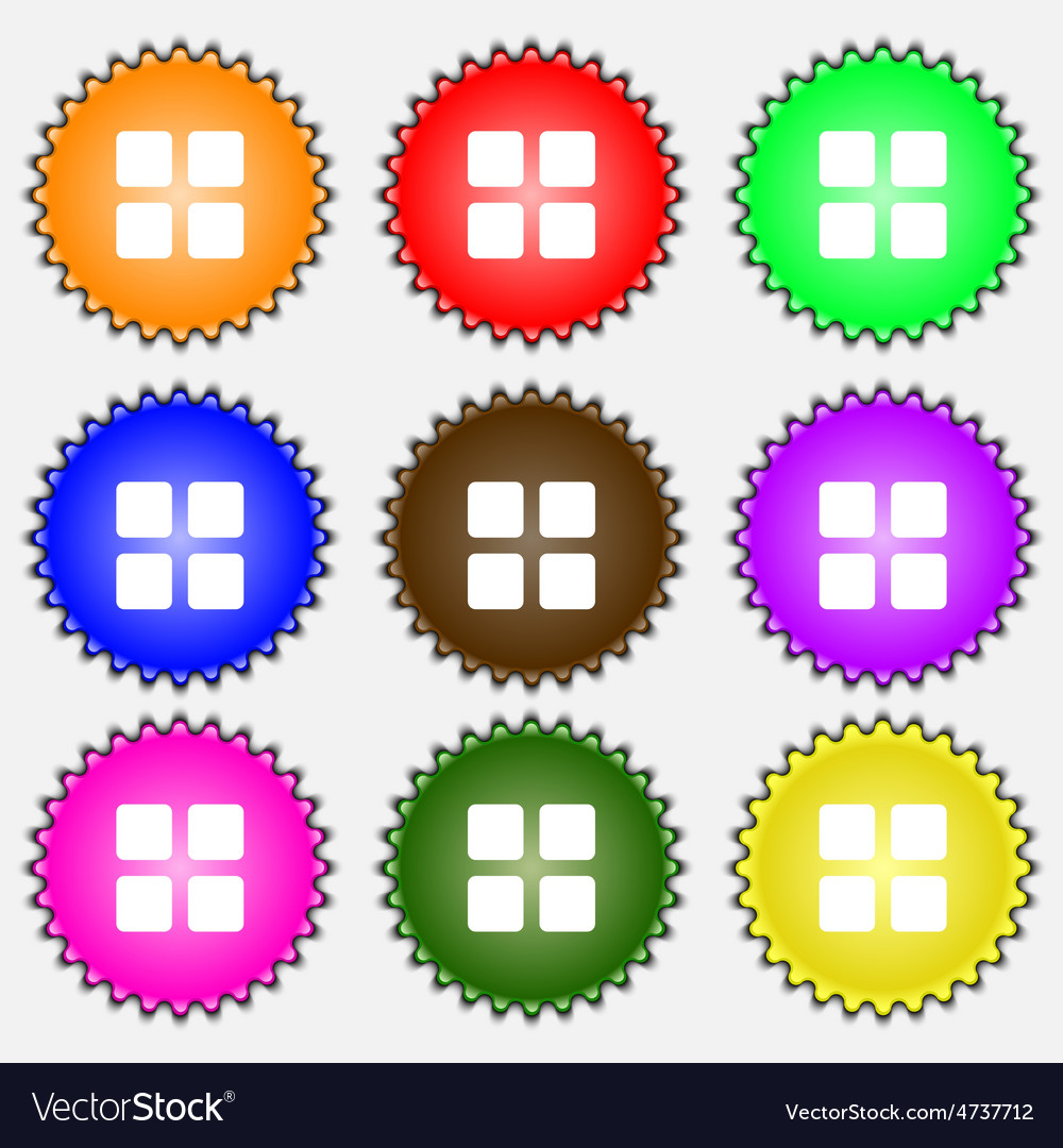 List menu content view options icon sign a set
