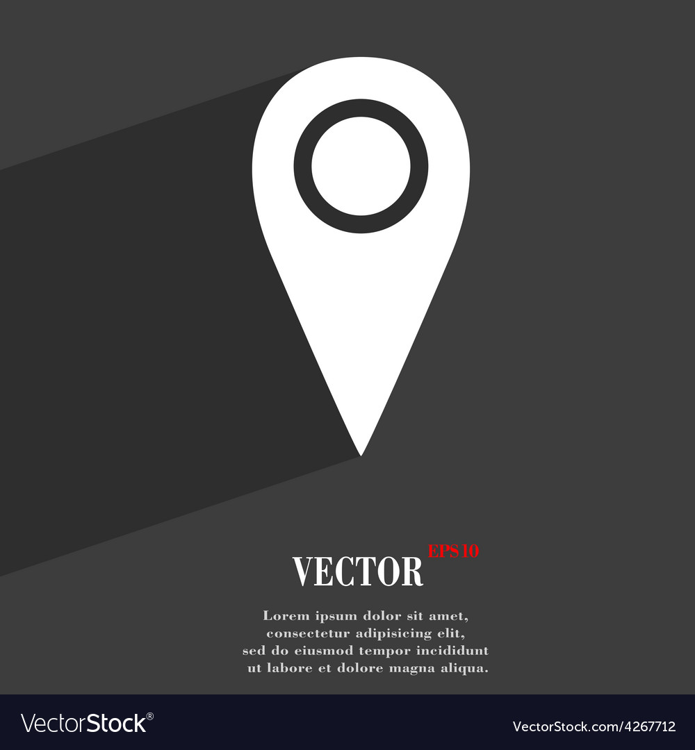 Map pointer icon symbol flat modern web design
