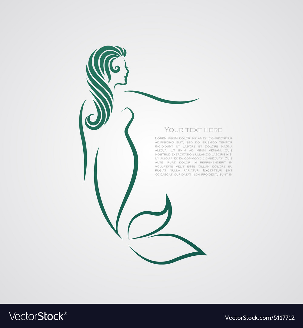 Mermaid hand drawn sign Royalty Free Vector Image