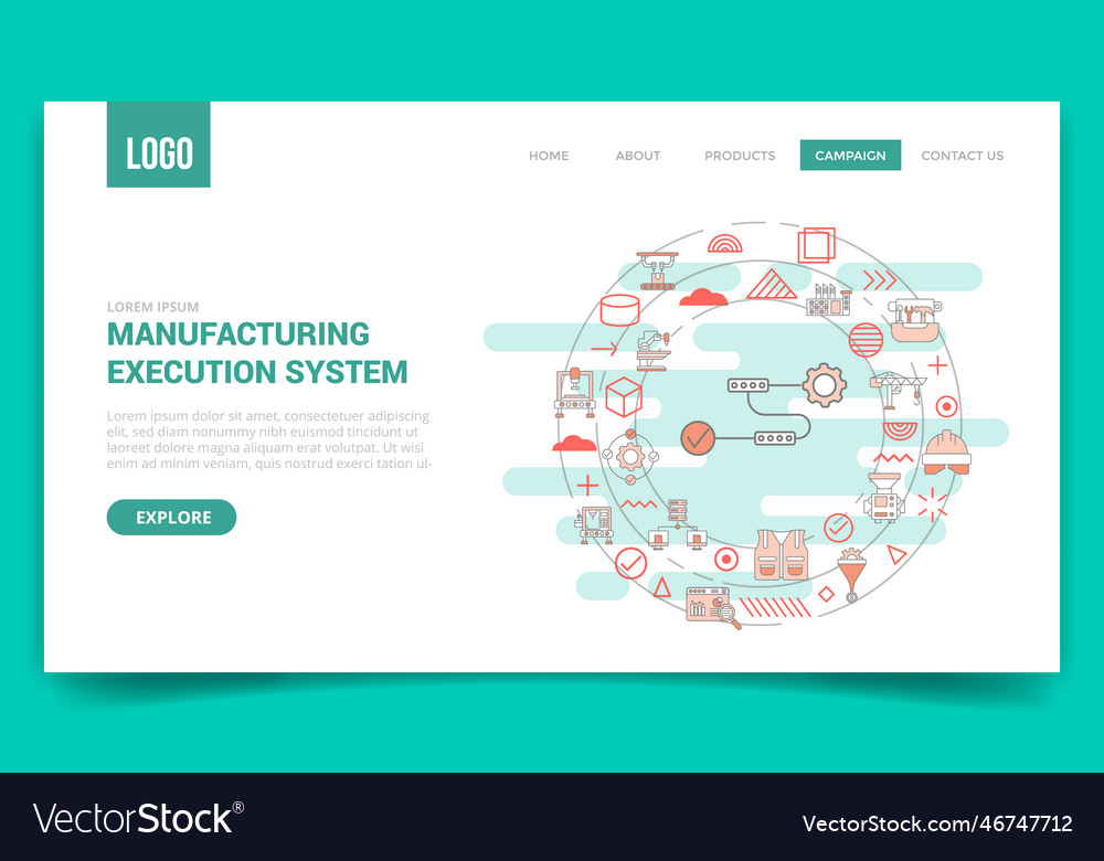 Mes concept with circle icon for website template