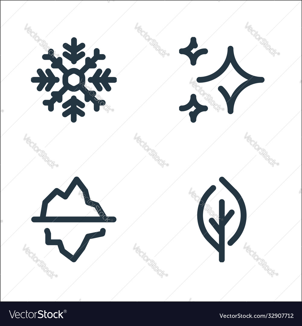 Natural line icons linear set quality
