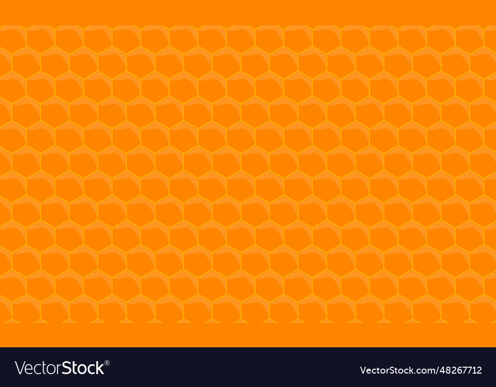 Orange honeycomb hexagon pattern background