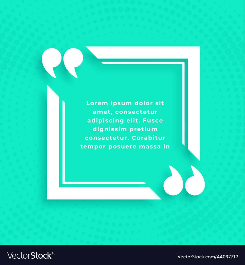 Quotation message frame template for social media vector image Quotation message frame template for social media
