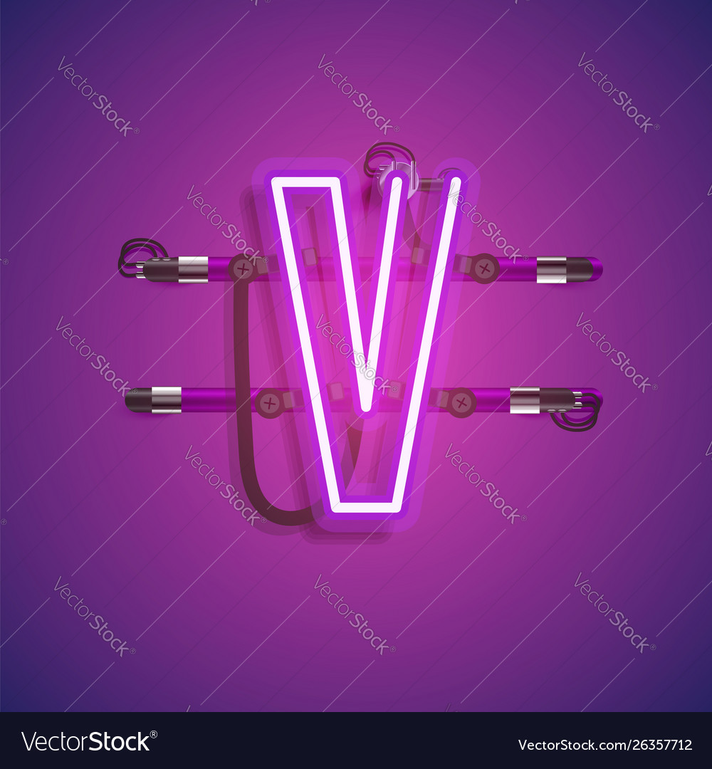 Realistic neon character with wires and console Vector Image Realistic neon character with wires and console