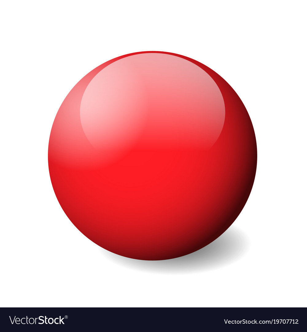 Download Red glossy sphere ball or orb 3d object Royalty Free Vector