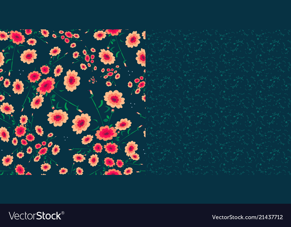 Set of two seamless patterns in blue color